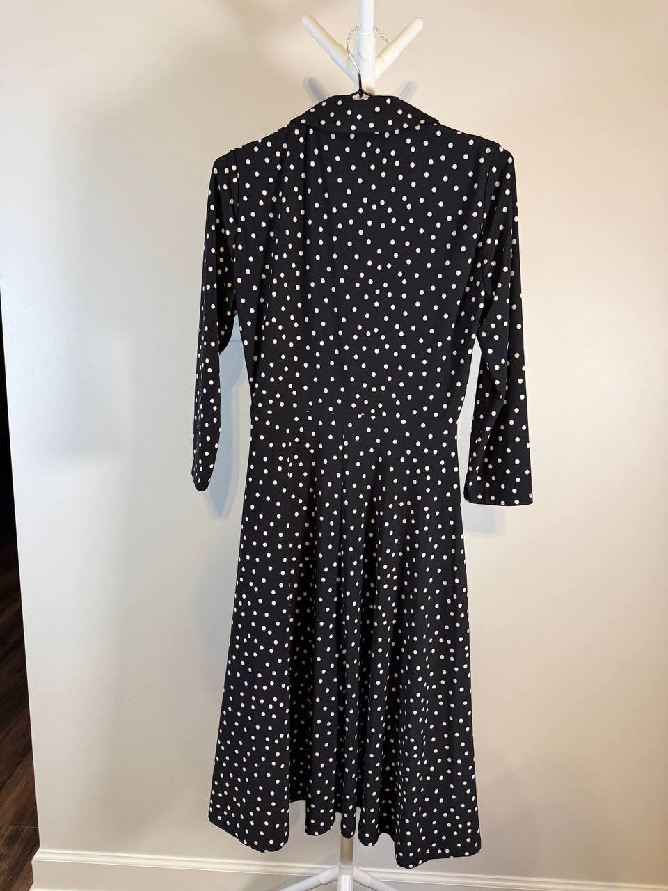 Tommy Hilfiger Black & White Dot Midi Dress – Size 4 – NWT – $99