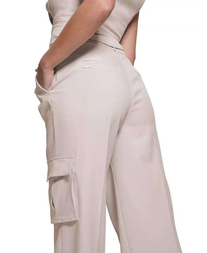 GUESS Eco Cargo Pants High-Rise Polyester Stone XL NWT
