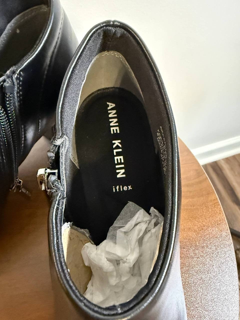 Anne Klein Percy Ankle‑Strap Shoes– Black Smooth – Size 6.5 – New in Box