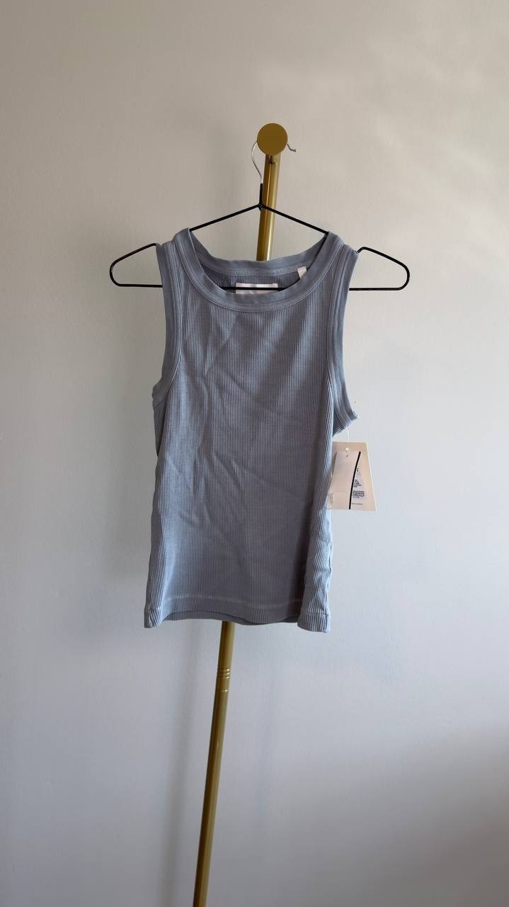 Citizens of Humanity Ribbed Isabel Tank Top S Blue Grey NWT $145
