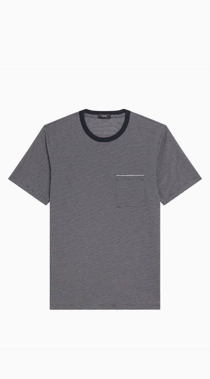 Theory Men’s Cotton Birdseye Pique Crewneck Pocket T‑Shirt L $115 NWT