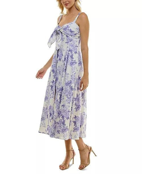 Taylor Women’s Floral Print Tie Bodice Flare Dress Size10NWOT two buttons missed