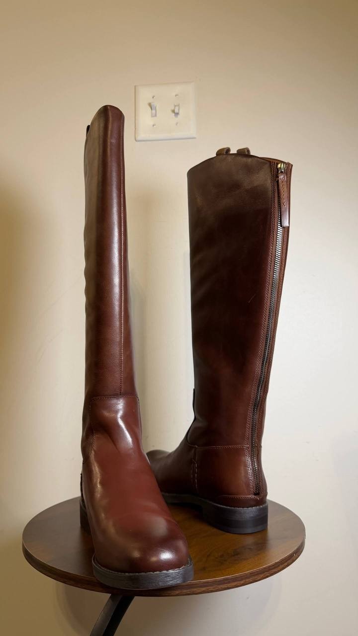 Franco Sarto Women’s Meyer Wide Calf Riding Boots Brown 10M Leather $275 NWB
