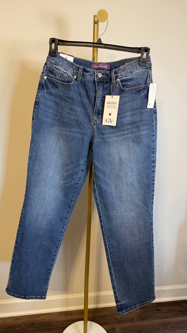 Gloria Vanderbilt Women’s Amanda Classic Jeans Dark Blue 10 $52 NWT