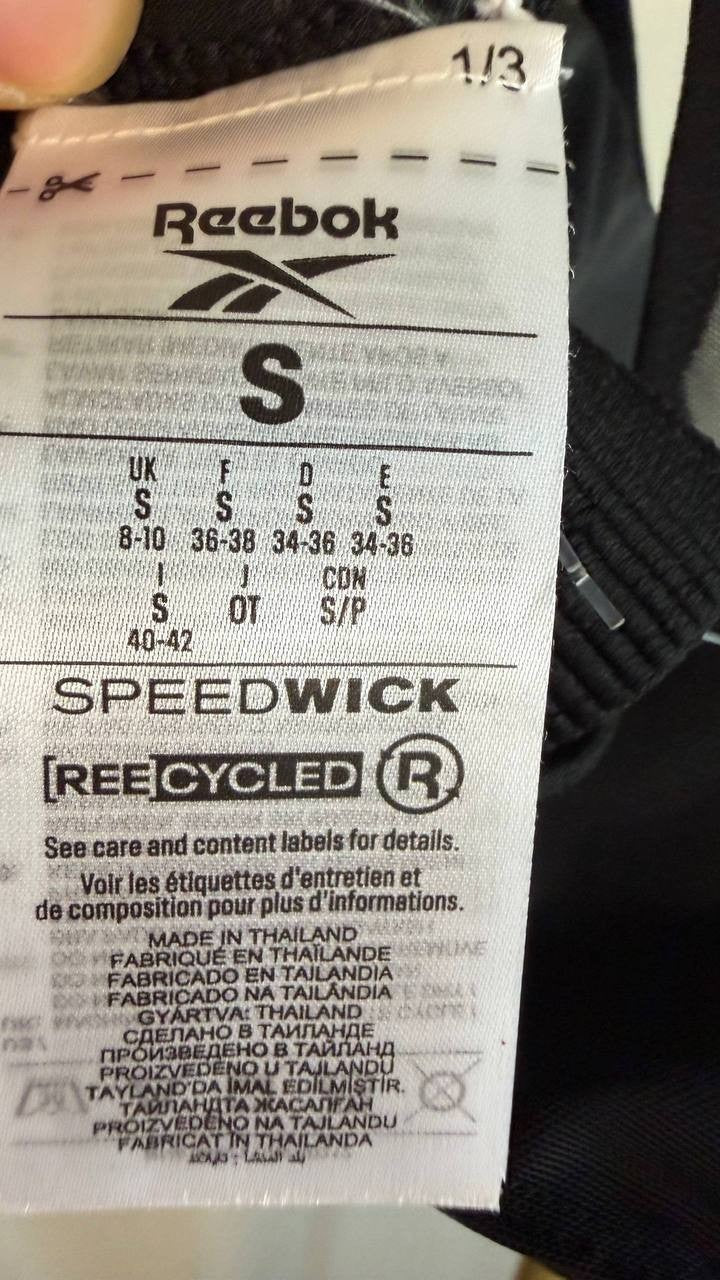 Reebok Women’s Lux Vector Racer Sports Bra Black S $40 NWT