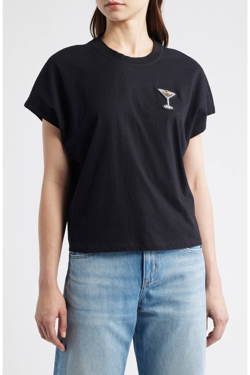 BOSS Orange Martini Appliqué Short‑Sleeve T‑Shirt Black L NWT $79