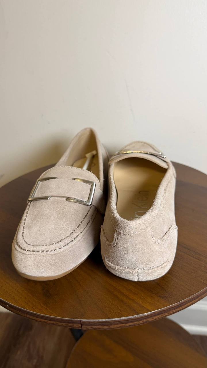 Calvin Klein Slip-On Loafers Taupe Suede Size 9.5M New in Box $99