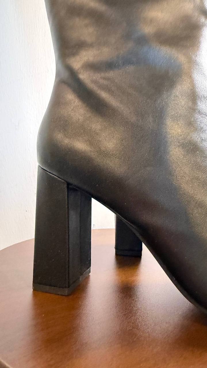 Wild Pair Islah Boots 9.5M Black Man‑Made Knee‑High Pointed Toe NIB msrp$99.90