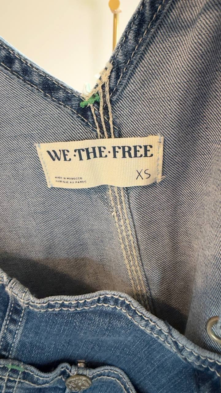 We The Free Good Luck Denim Overalls Light Beam XS NWT $148