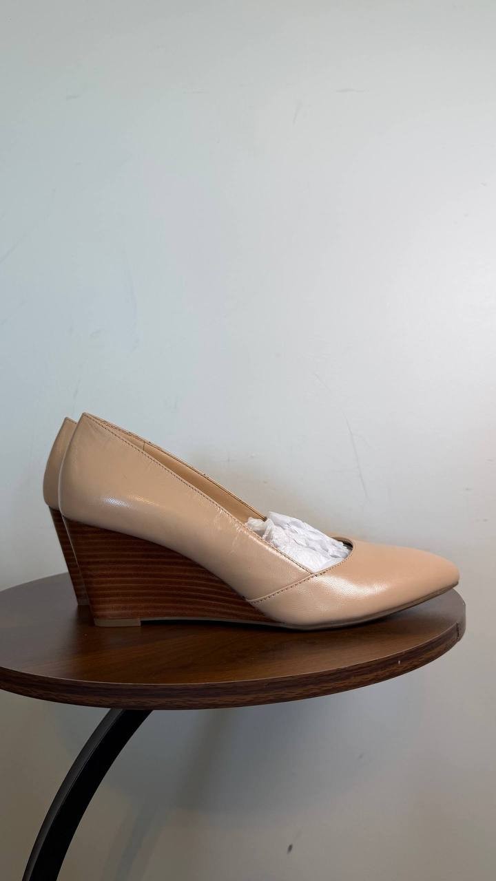 Franco Sarto Frankie Women’s Leather Wedge Pump Ballet 9M Leather $125 NWB