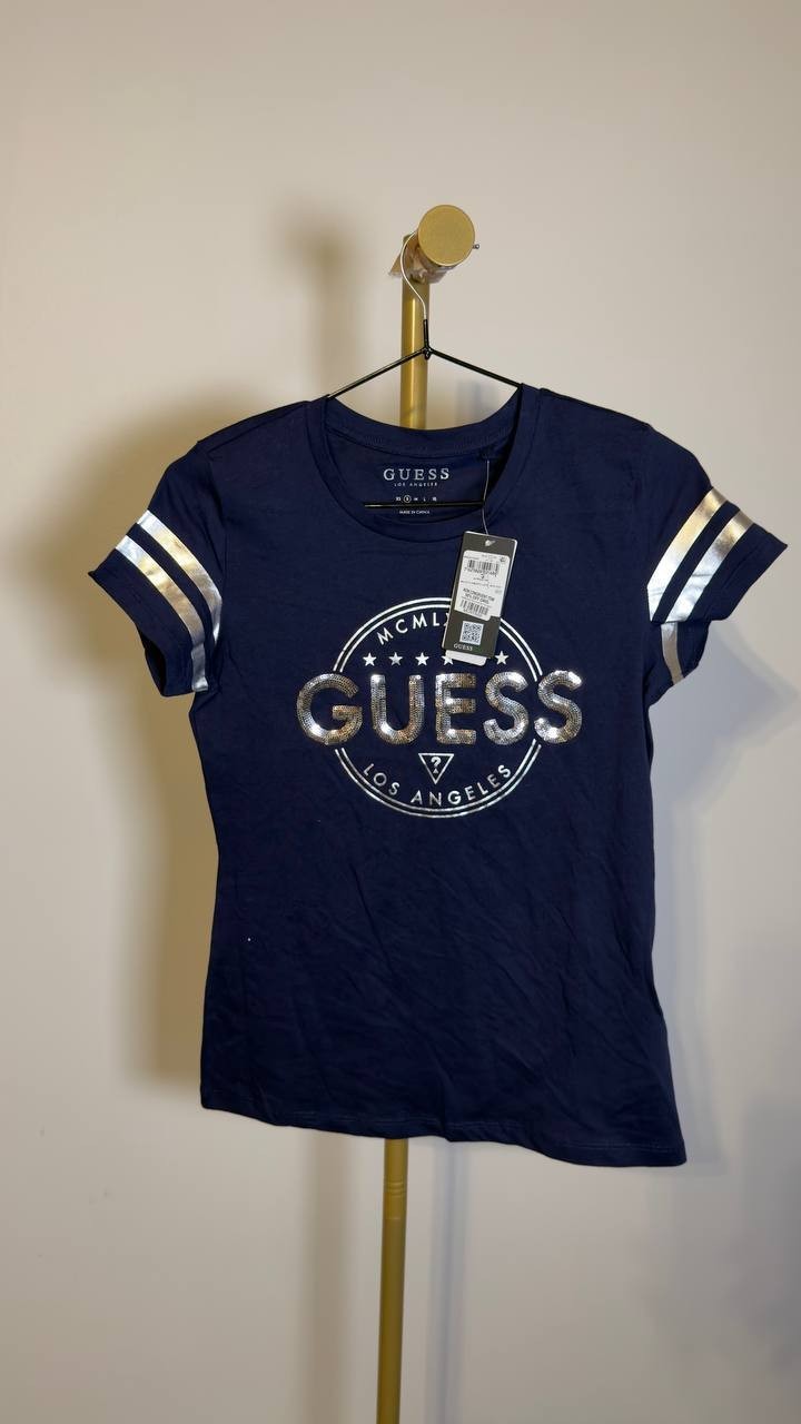 GUESS Women’s Millie Seamless Tee Top Navy S NWT $39