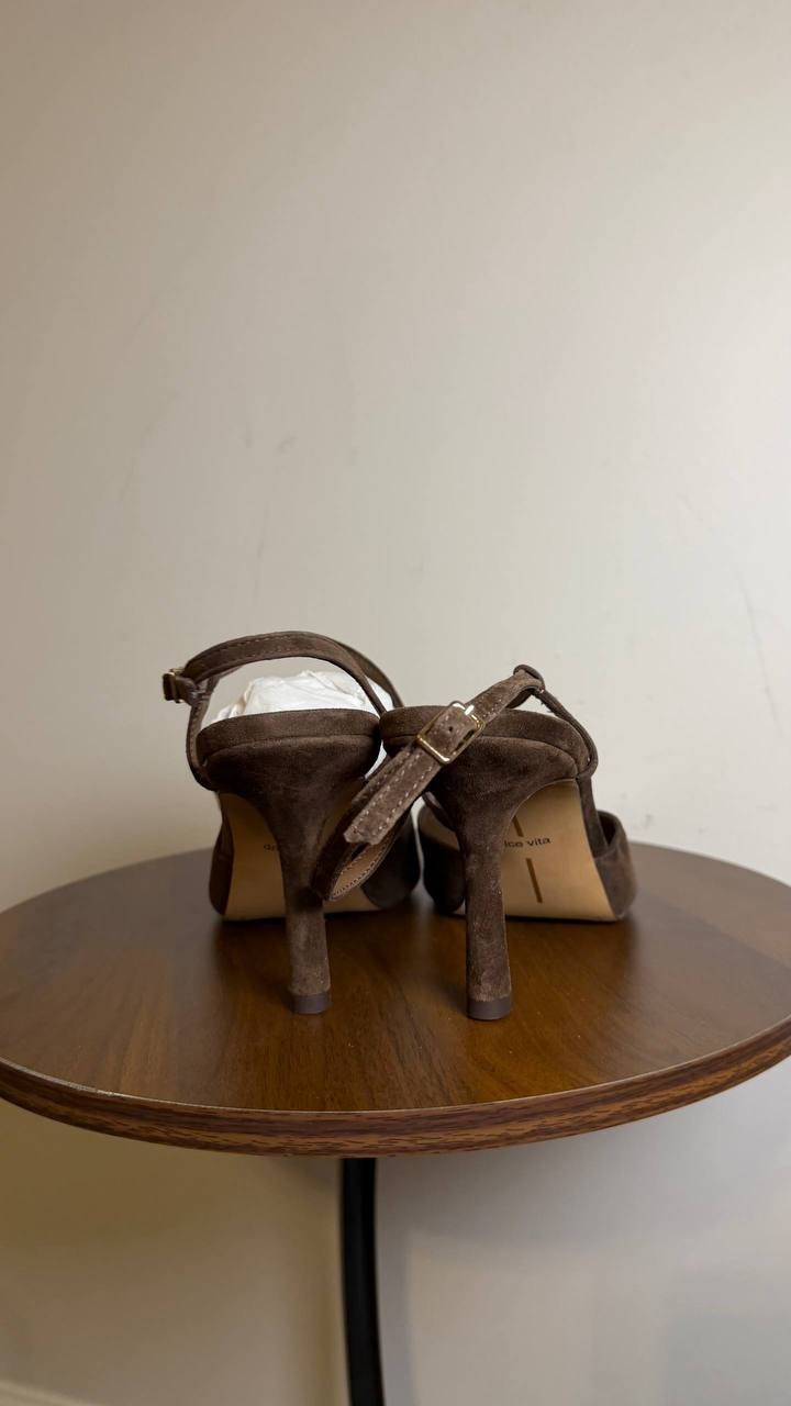 Dolce Vita Kamra Heels Dark Brown Suede Slingback Pumps 9M NWB MSRP $150