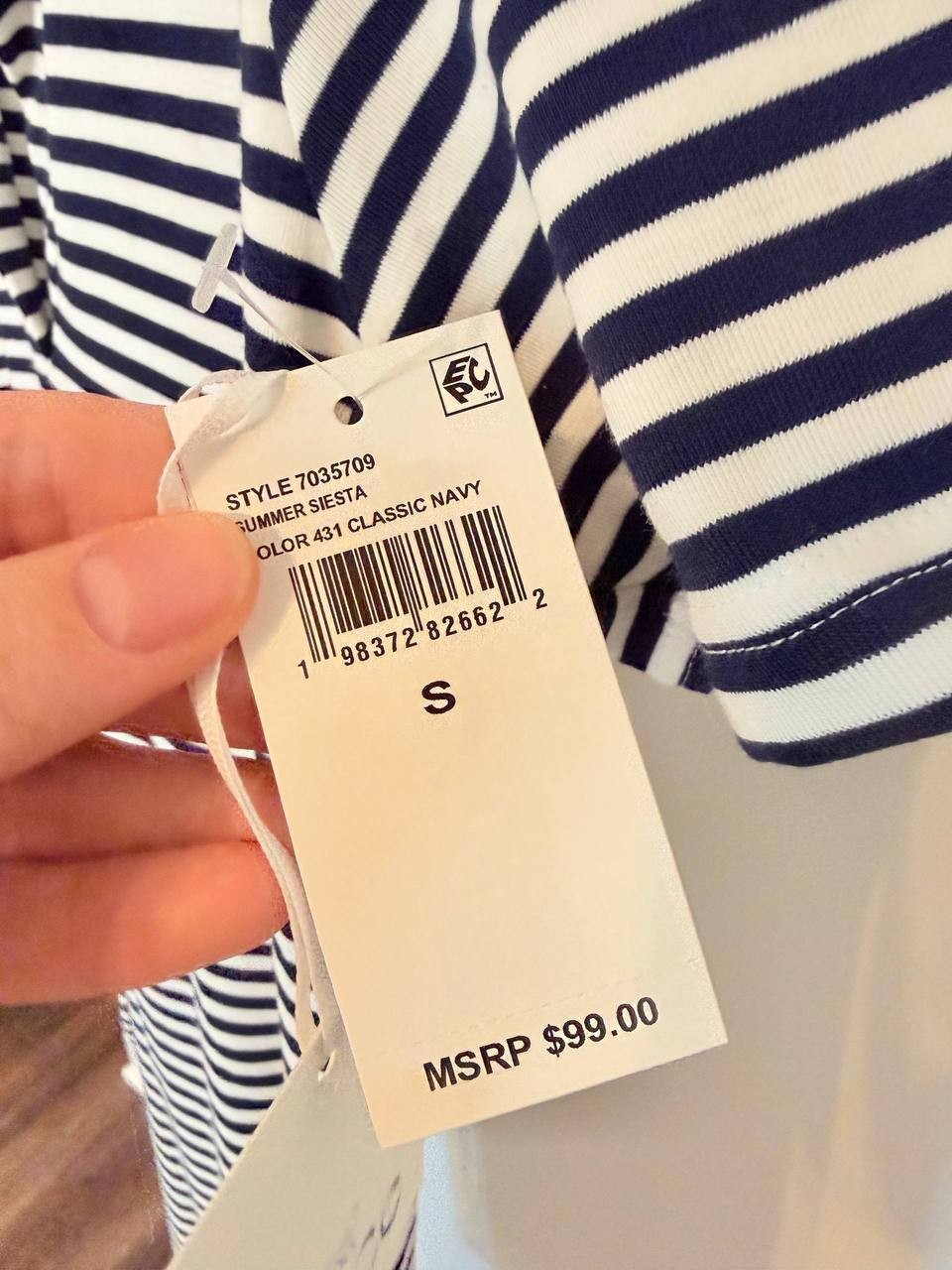 CeCe Maxi Polo‑Style Shirt Dress – White Striped – Size S – NWT – $99