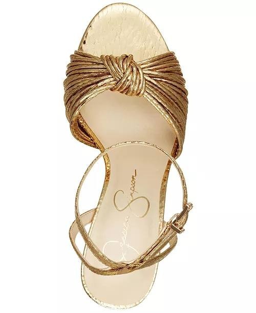Jessica Simpson Platform Dress Sandals Gold Snake 6 M New $99.00