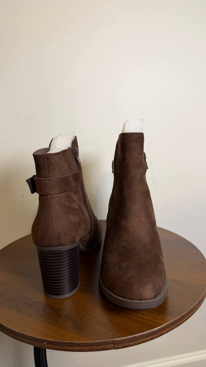 Style & Co Harlemm Buckle Booties Dark Brown Women’s 8M NWB $69.90
