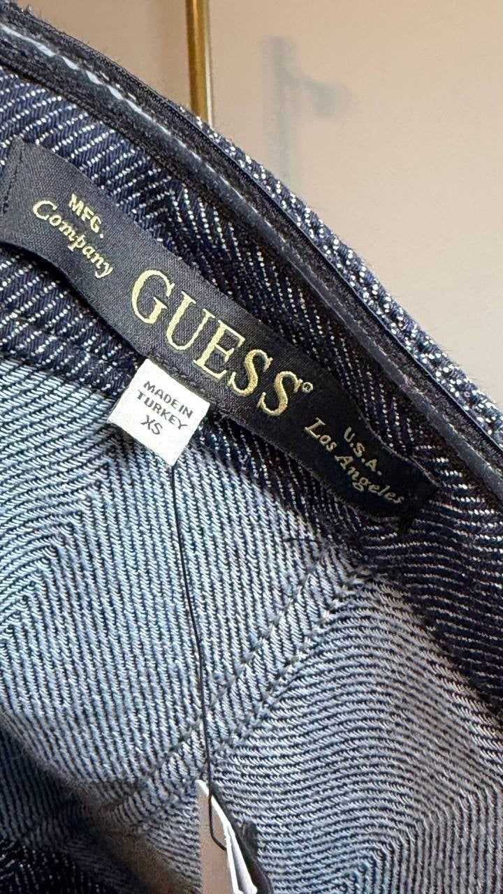Guess Chany Denim Corset Dark Blue XS NWT $118