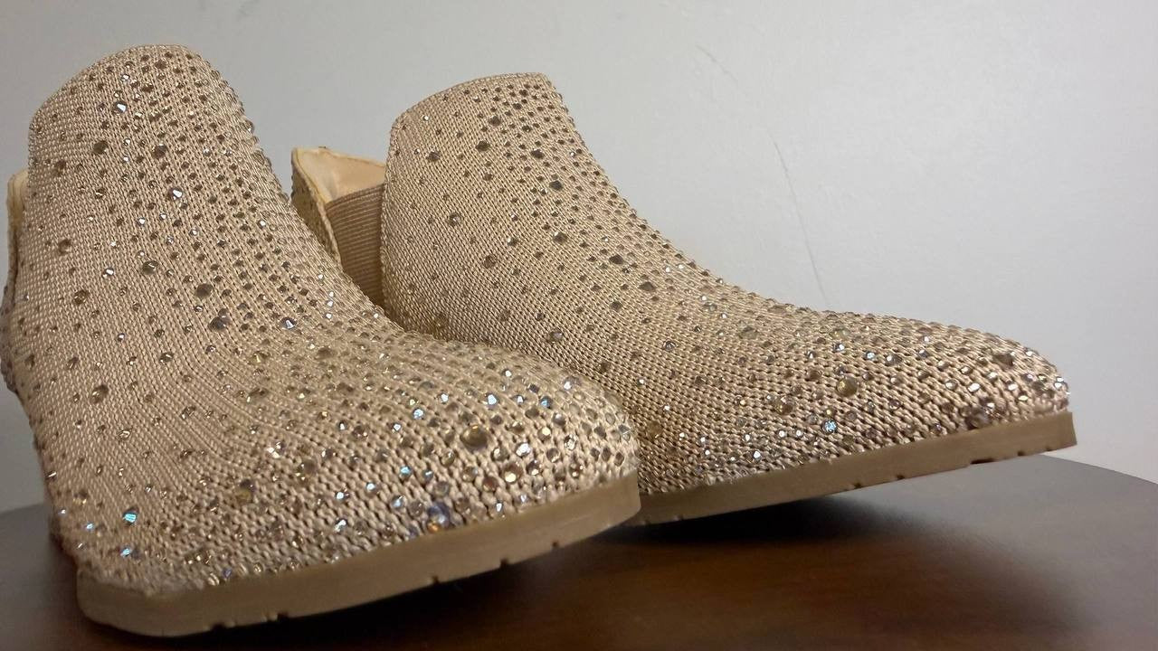 Kenneth Cole Reaction Side EZ Booties 5.5M Warm Taupe Knit Slip‑On NIB msrp$99
