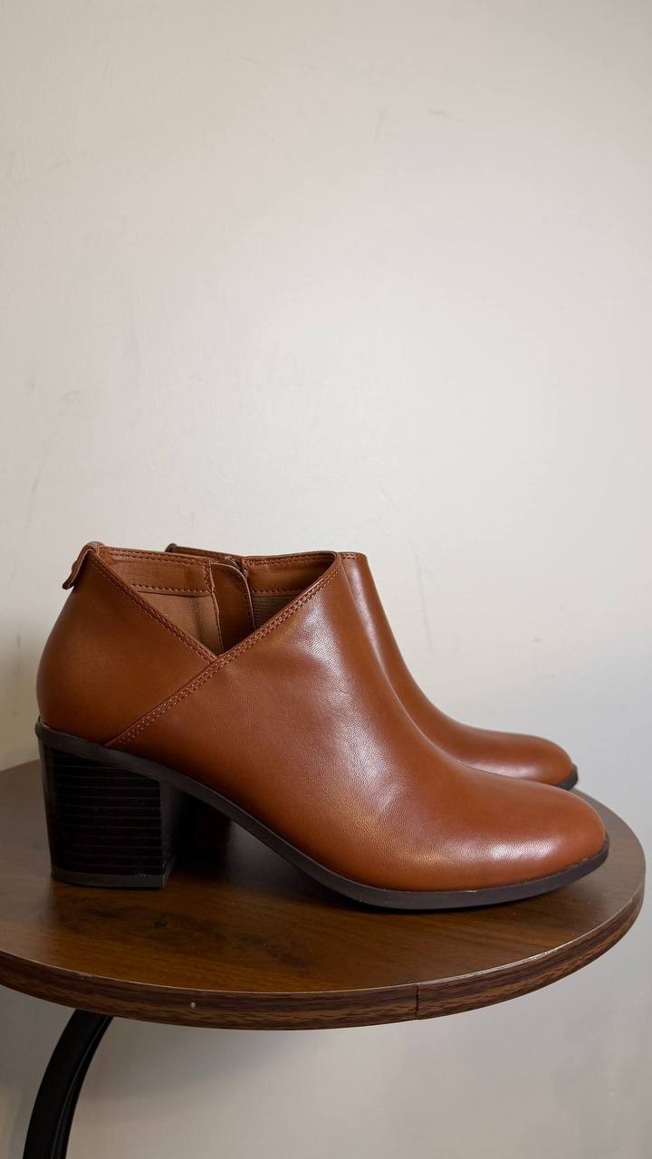 Style & Co Felaa Block Heel Booties Acorn Brown Women’s 6.5M NWB $79.90