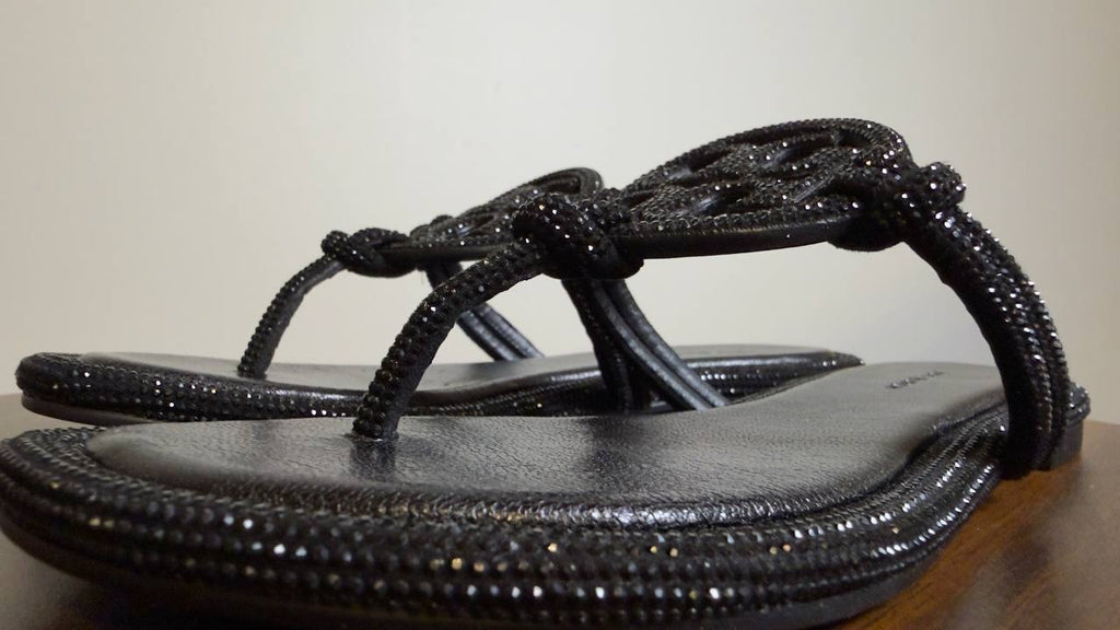Tory Burch Thong Sandals Perfect Black 6 New $300.00