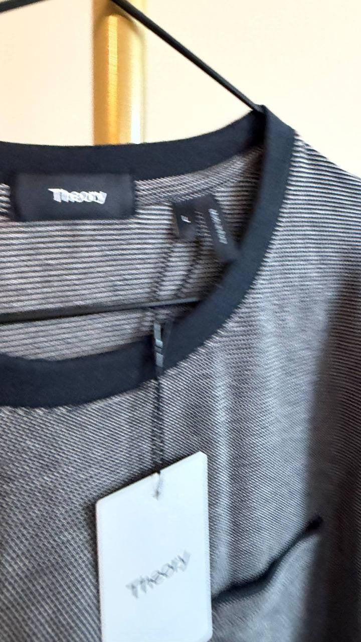 Theory Men’s Cotton Birdseye Pique Crewneck Pocket T‑Shirt L $115 NWT