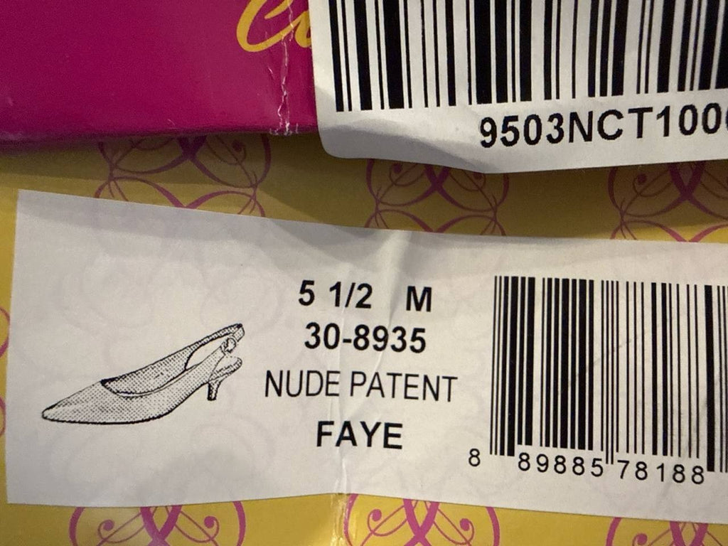 Easy Street Faye Slingback Pumps – Nude Patent – Size 5.5M – Manmade –New in Box