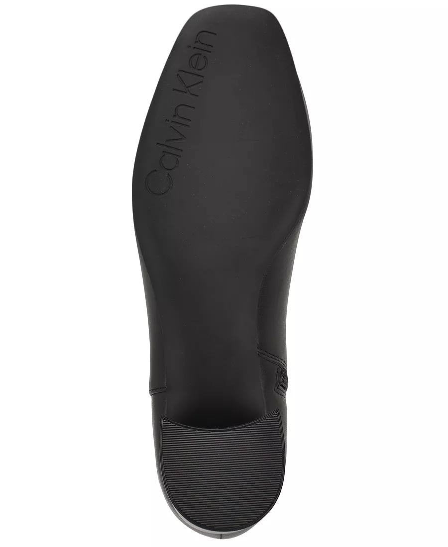 Calvin Klein Parry Booties 6M Black Man‑Made Square Toe Block Heel NIB msrp$129