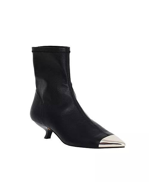Katy Perry Black Polyurethane Micro Heel Stretch Booties 6M NIB MSRP $129