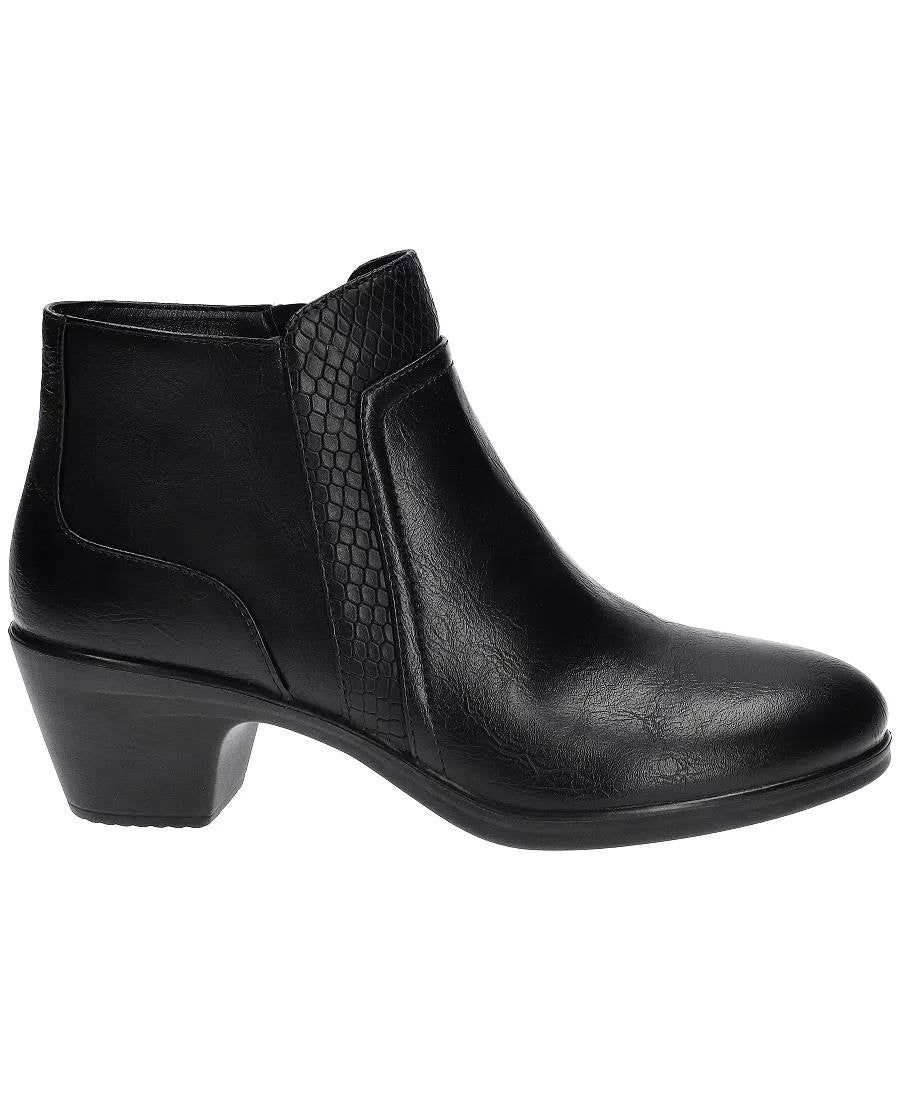 Easy Motion by Easy Street Booties 9.5W Black Man‑Made Zip Comfort NIB msrp$75