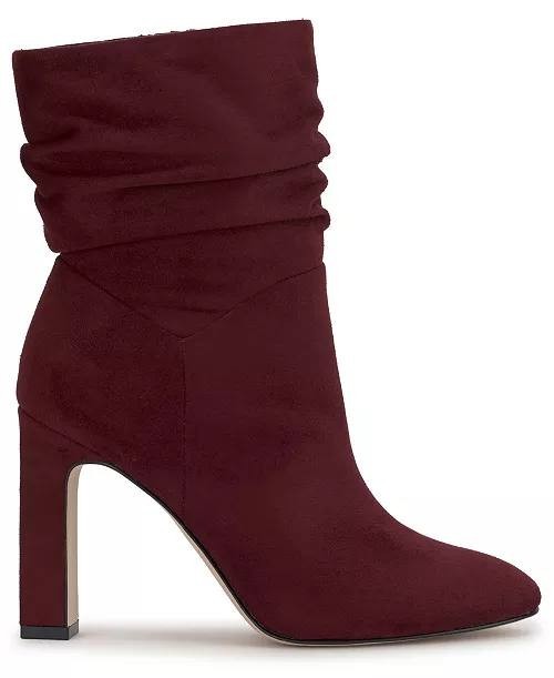 Jessica Simpson Mixtesa Booties 6M Dark Cherry Slouch Block Heel NIB msrp$109