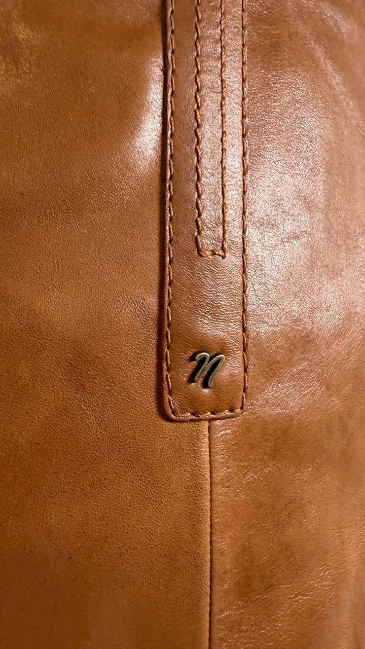 Naturalizer Ontime Boots 7W English Tea Leather Wide‑Calf NIB msrp$274.99