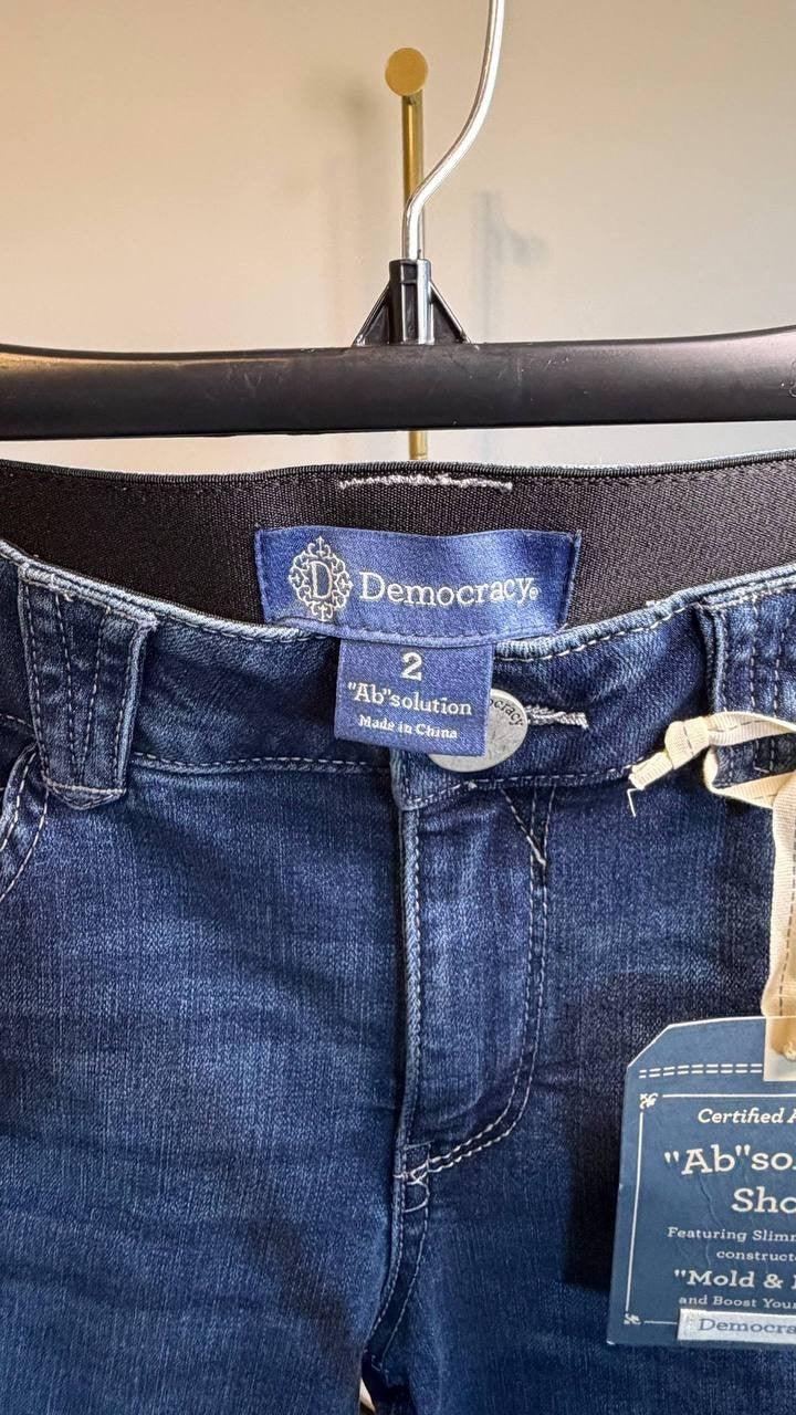 Democracy 5" Denim Roll Cuff Shorts Blue 2 NWT $68