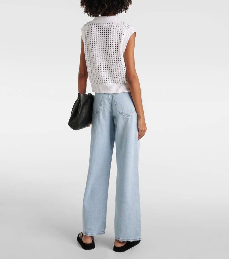 Velvet by Graham &amp; Spencer Taye Sweater White M NWT Cotton-Blend, Crew Neck