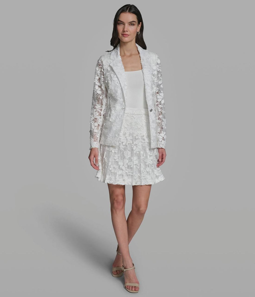 Karl Lagerfeld Paris Lace Blazer Soft White Size 6 NWT $199