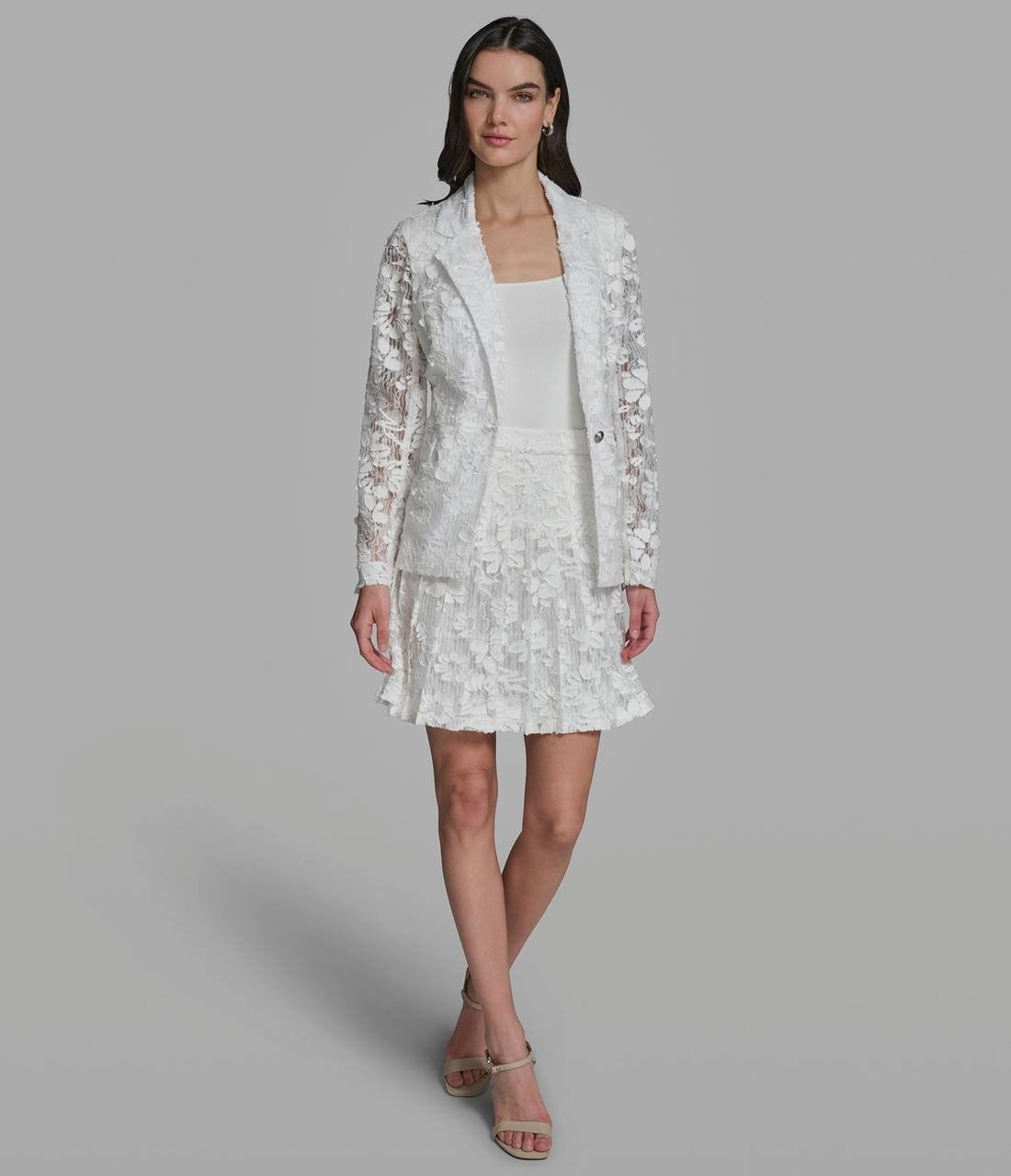 Karl Lagerfeld Paris Lace Blazer Soft White Size 6 NWT $199