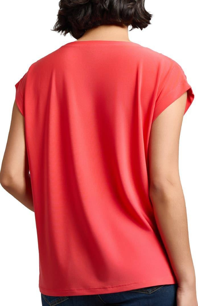 Jones New York Shirred Shoulder Top Rouge M NWT $59.50