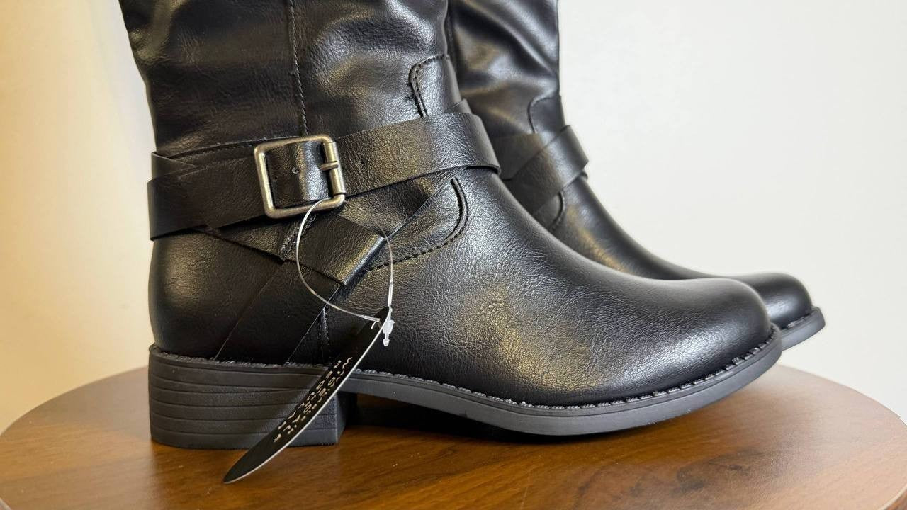 Style&Co Riding Boots 5.5M Black Man-Made Tall New in Box MSRP $79.90