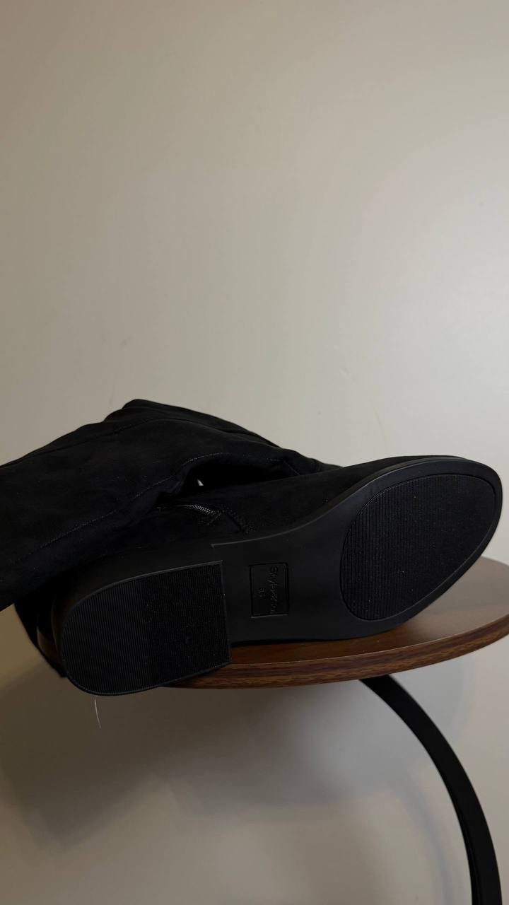 Style & Co Charmanee Tall Boots 8.5 Black Microfiber Fabric Zip NIB msrp$79.90