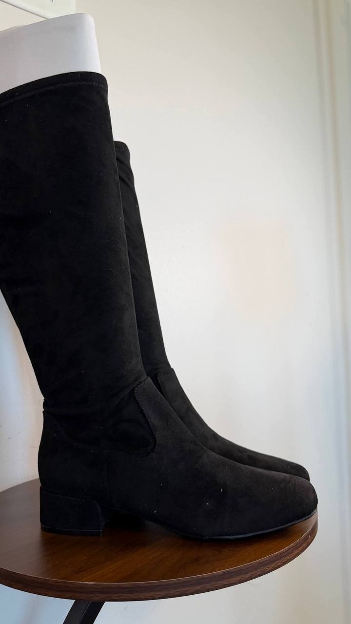 Easy Spirit Danilyn Women’s Tall Block Heel Boots Black 10M Textile $159 NWB