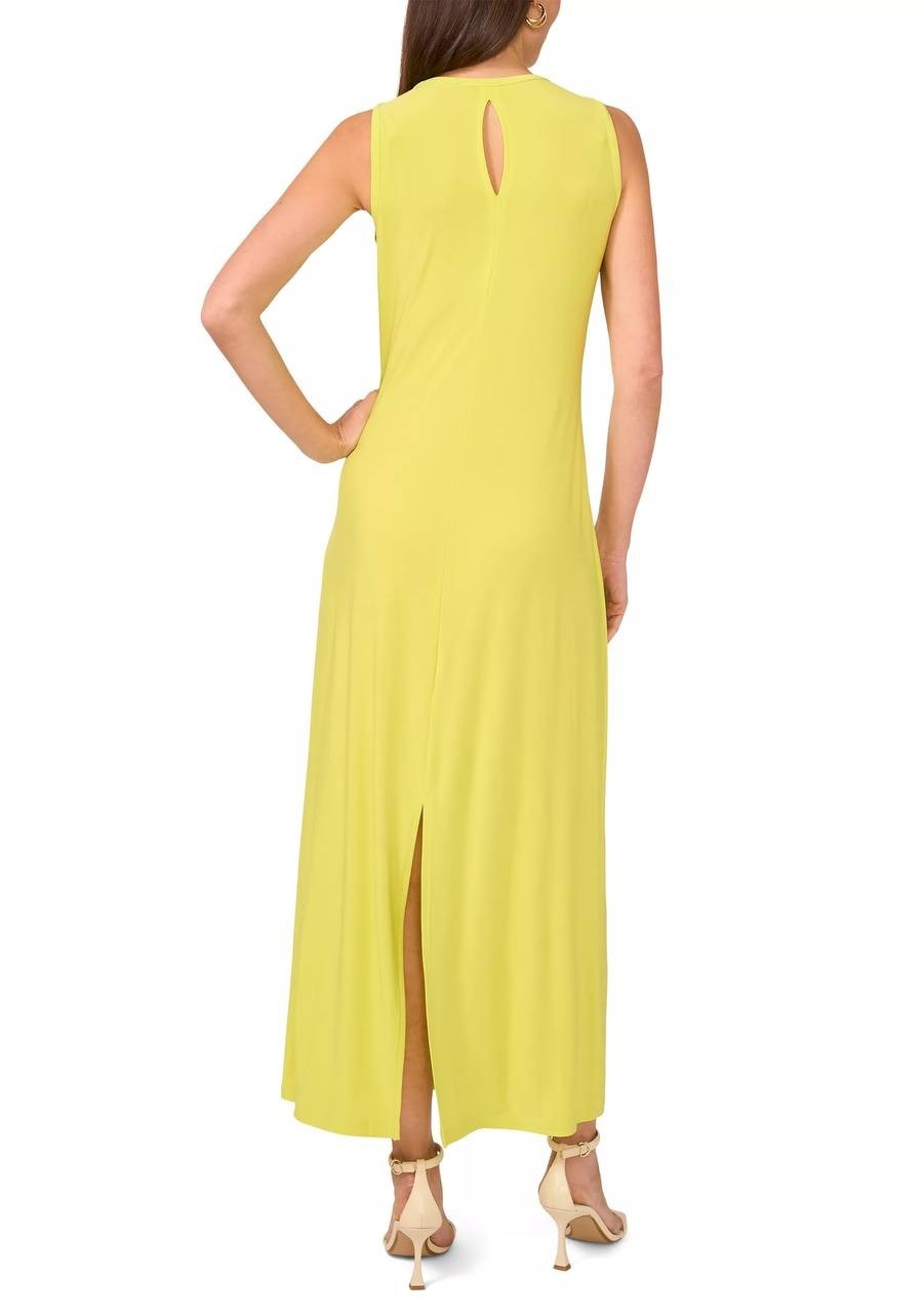 Vince Camuto Women’s  Maxi Dress Lime Crew Neck Size L NWT $69 (needs washing)