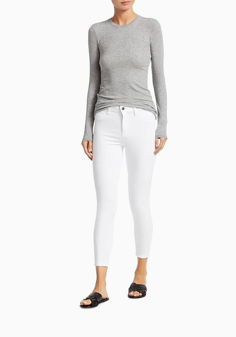 L’Agence Margot High‑Rise Ankle SkinnyJeans White 27 NWT Need Dry Clean msrp$245