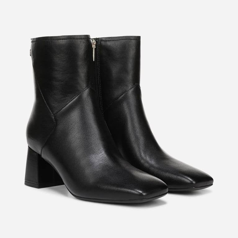 Naturalizer Christine Dress Bootie Black 8M Leather Square Toe $190 NWB