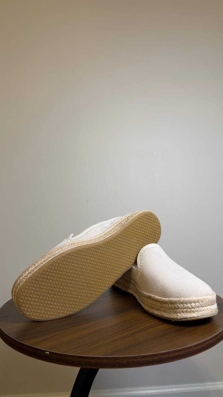 TOMS  Carolina  Espadrille  Sneakers  Soft  Grey  Suede  8  New  With  Box  $95