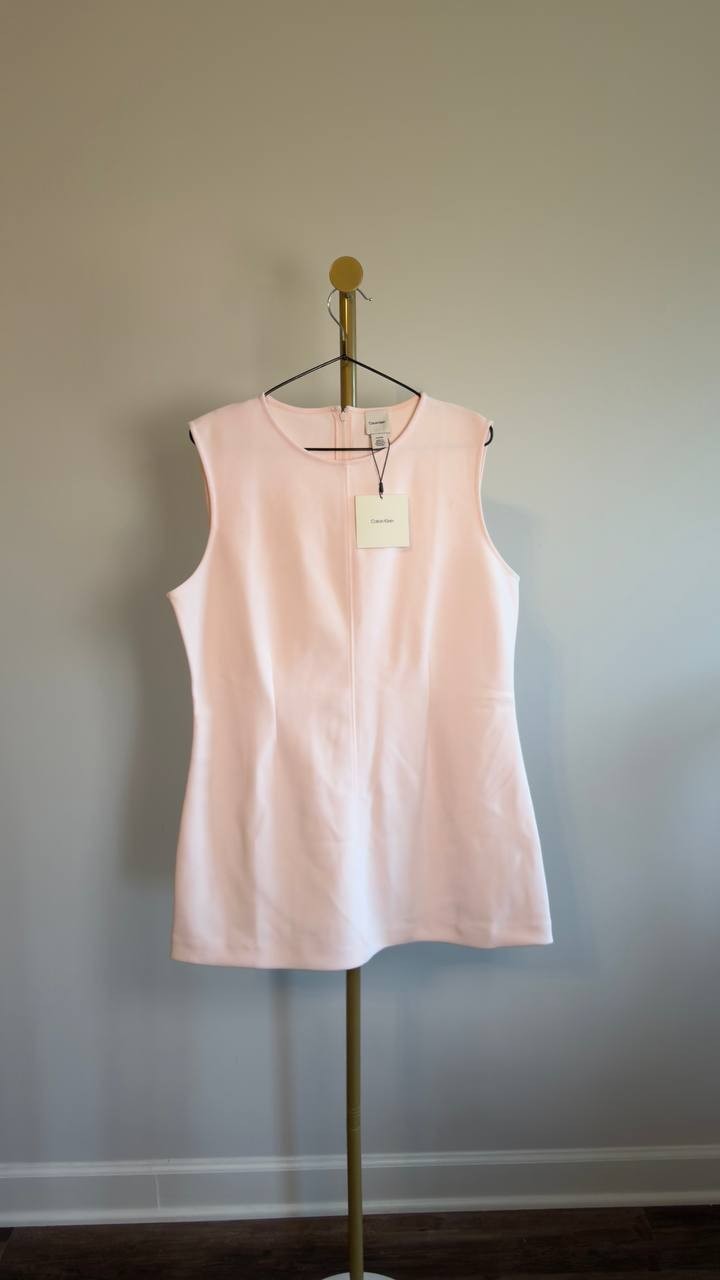 Calvin Klein Sleeveless Tailored Knit Tunic Pearl XL NWT $99