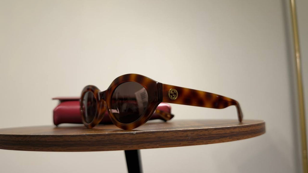 Gucci  Oval‑Frame  Sunglasses  Havana  OS  NWT  $295