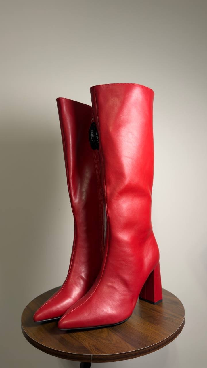 Wild  Pair  Islah  Block‑Heel  Dress  Boots  Red   8.5  New  No  Box  $99