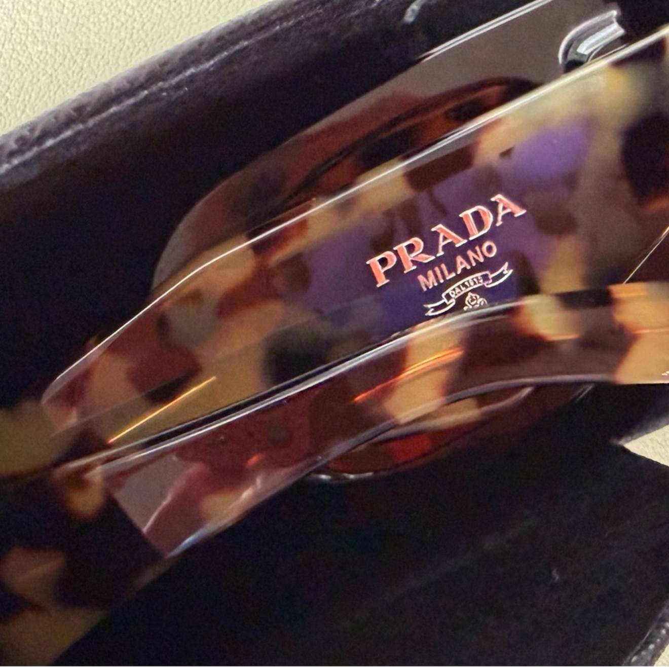 Prada SPR 15Y‑F Tortoise Blue Lens Sunglasses 52mm 2AU‑05Q Italy $375 NWB