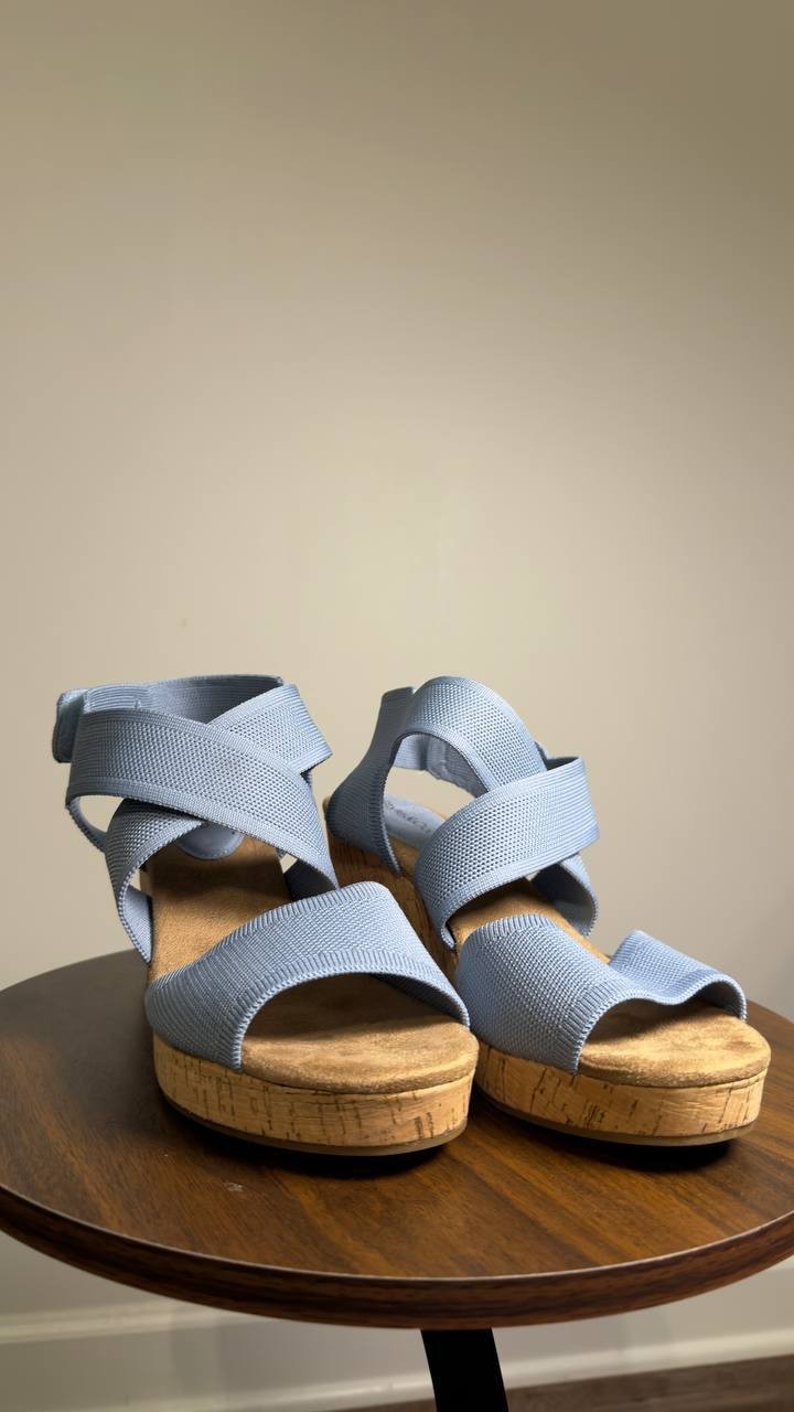 Style  &  Co  Sicilyy  Wedge  Sandals  Blue  9M  NWT  $69.90