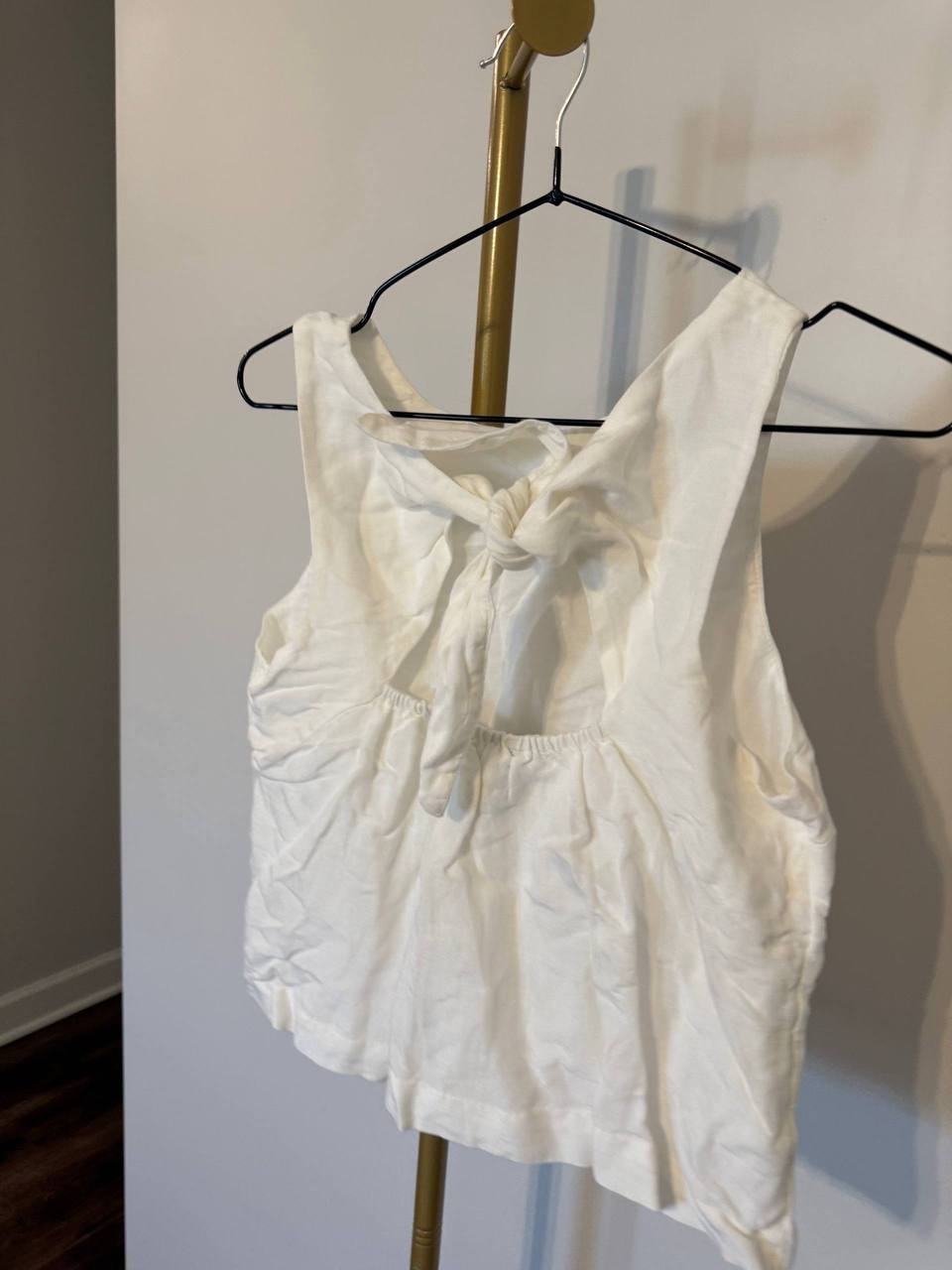 French Connection Birdie Linen Swing Top White size 6 NWT Summer Chic msrp$98