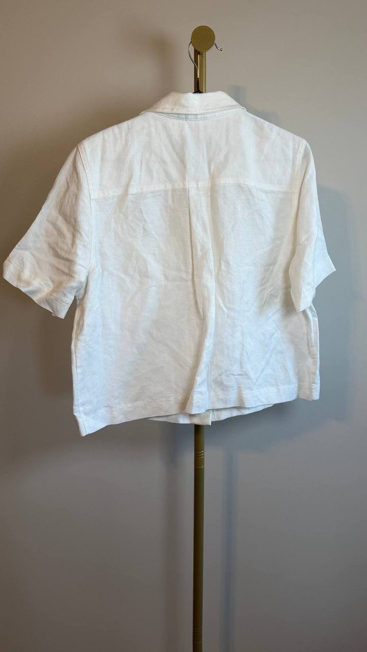 Karl Lagerfeld Paris Short-Sleeve Button Shirt White Size M NWOT $129