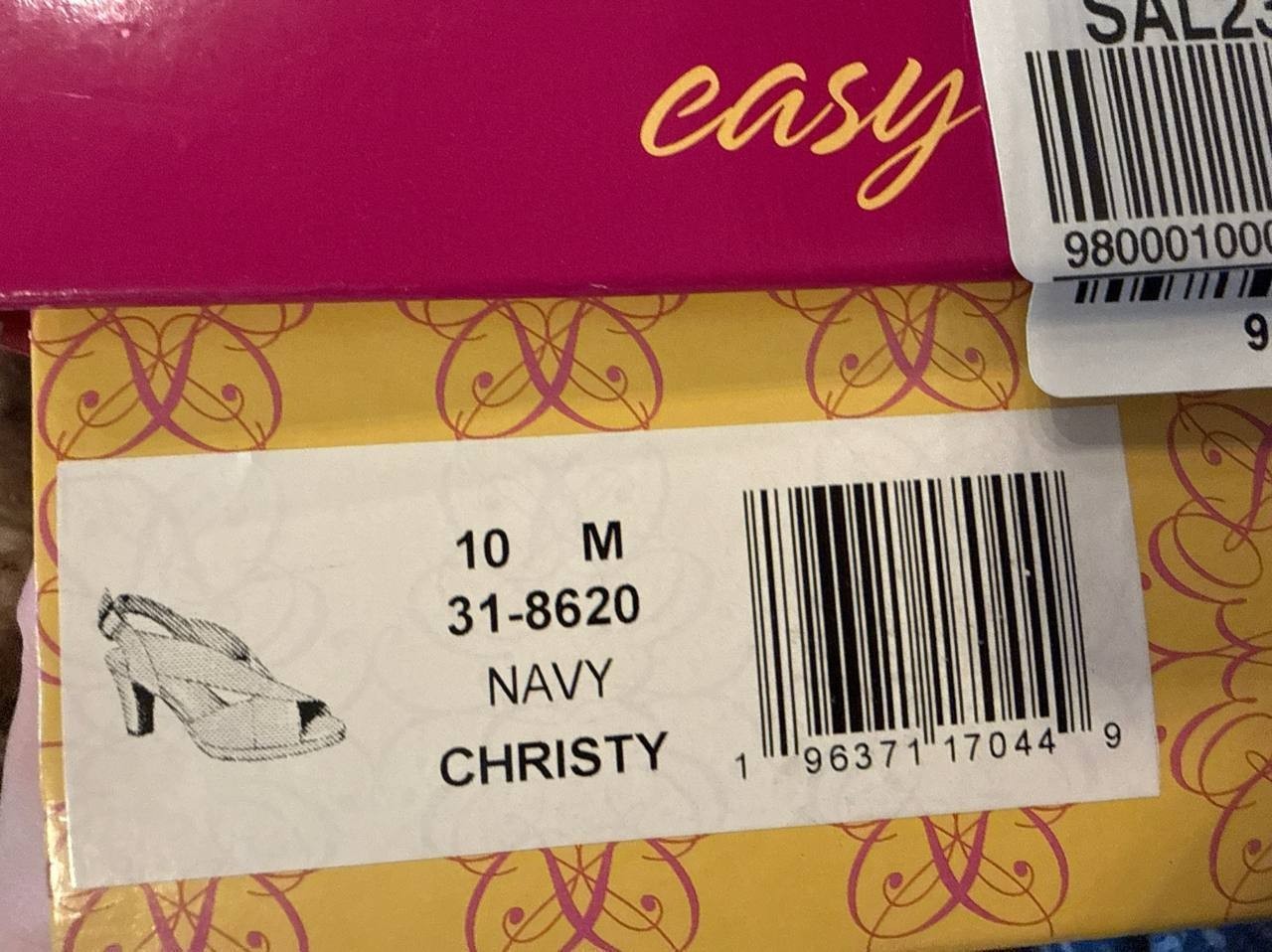 Easy Street Christy Slingback Sandals – Navy – Size 10M – Fabric – New in Box